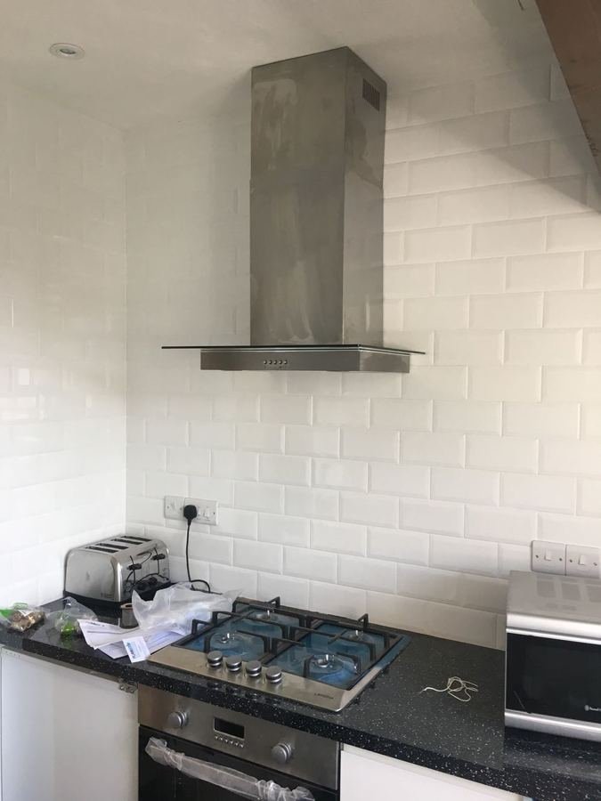 Gas hob and extractor installed